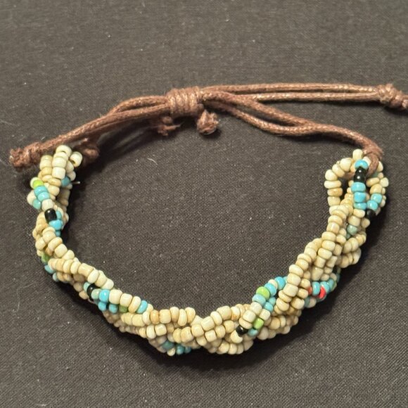 Vintage Bead and Cord Pull Bracelet - Picture 2 of 2